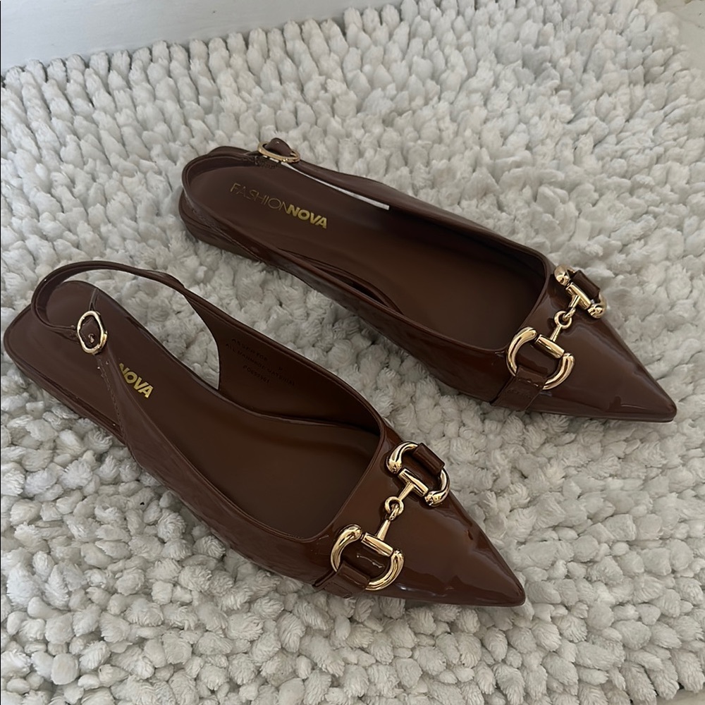 Fashion Nova Chocolate Patent Loafers - Picture 2 of 3